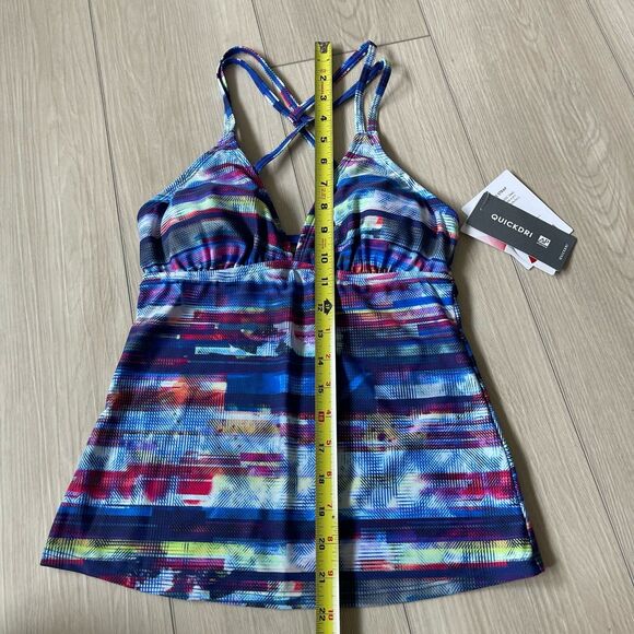 ATHLETA womens/jrs blue multicolor swim Redondo Cross Strap‎ Tankini size XS NWT - Picture 6 of 8